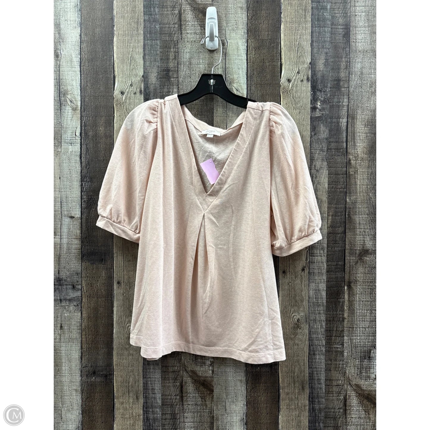 Top Short Sleeve By Loft In Pink, Size: Xl