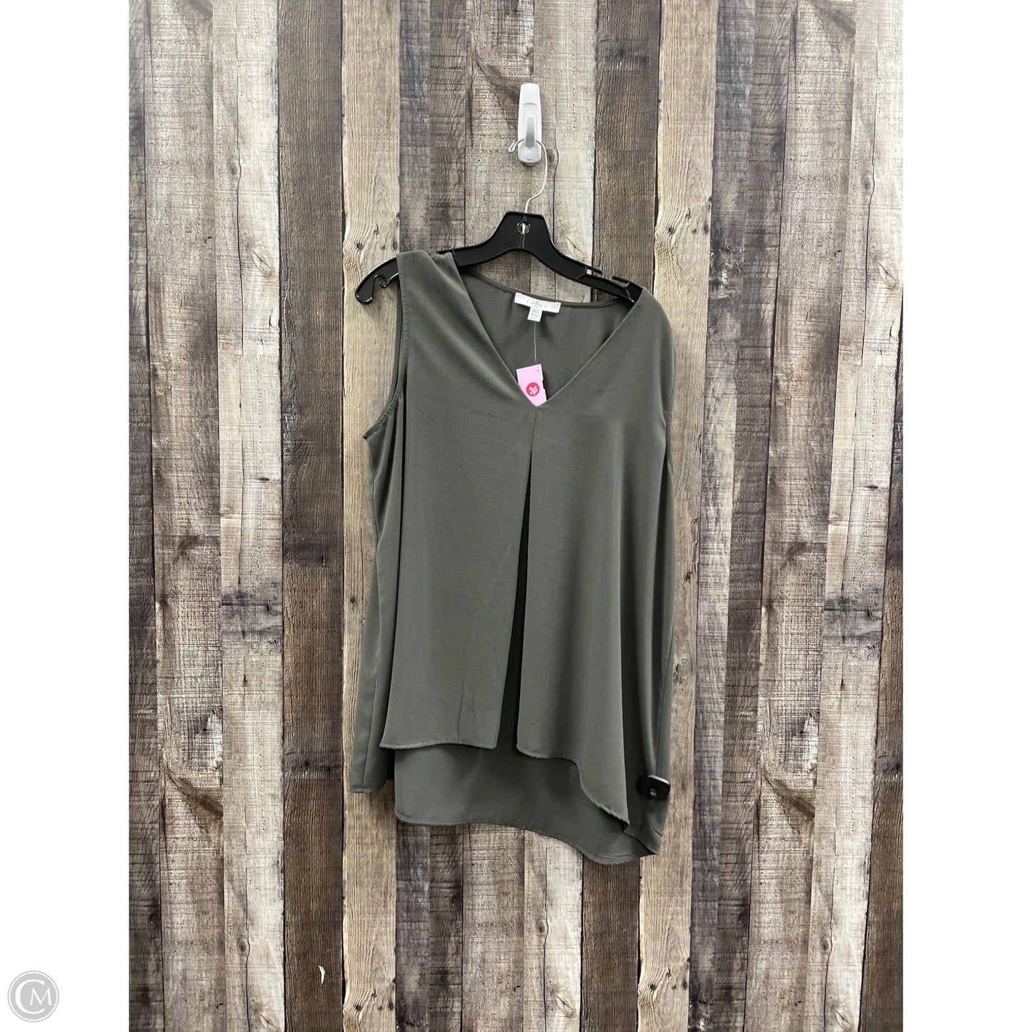 Top Sleeveless By Fever In Green, Size: L