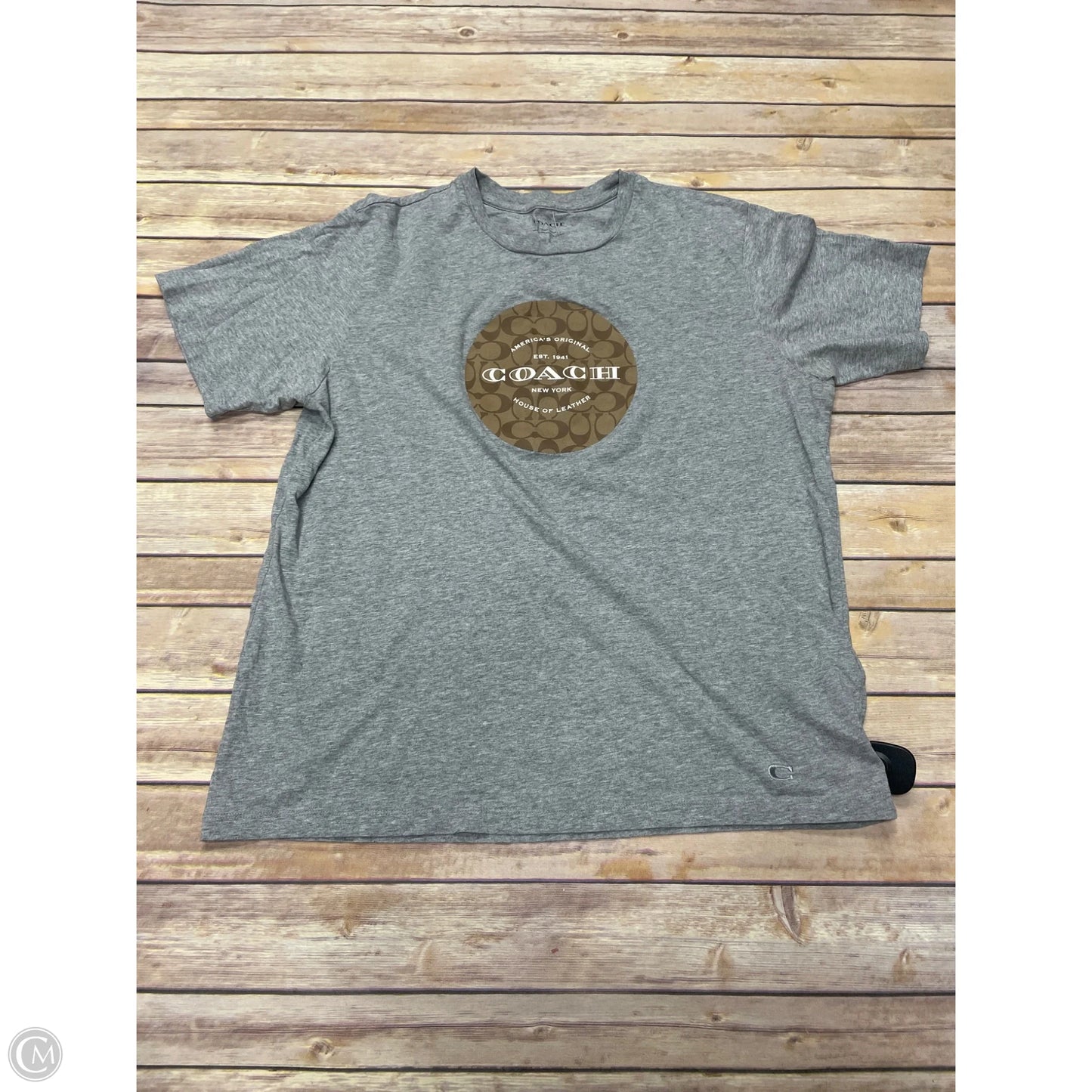 Top Short Sleeve Designer By Coach In Grey, Size: Xl