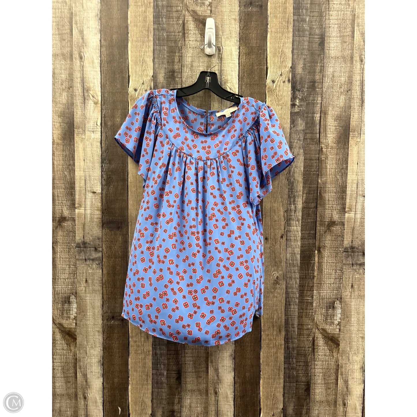 Top Short Sleeve By Loft In Blue, Size: M