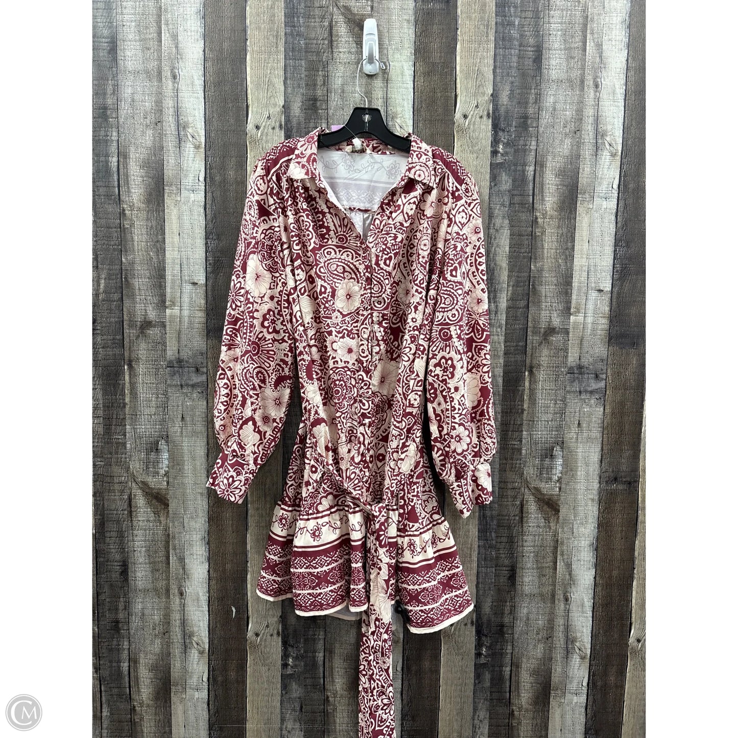 Dress Casual Short By Umgee In Cream & Red, Size: 1x