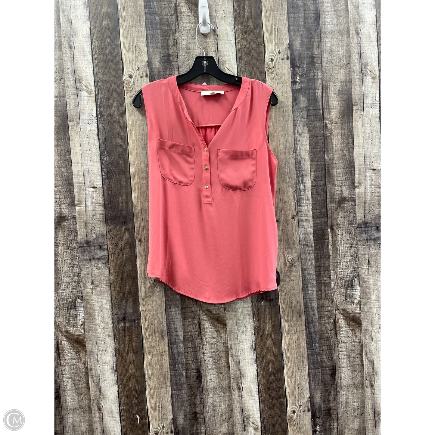 Top Sleeveless By Loft In Coral, Size: S