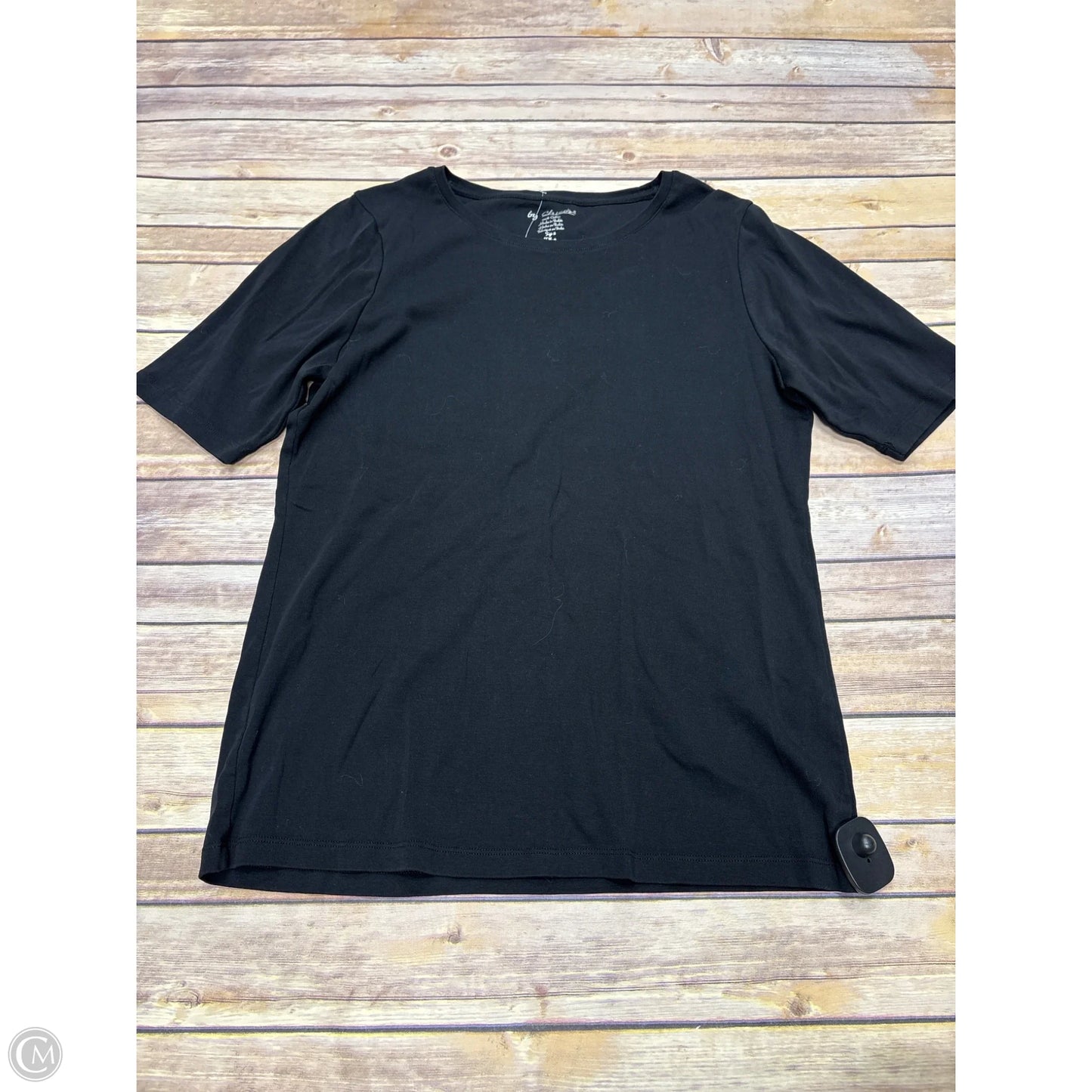 Top Short Sleeve Basic By Chicos In Black, Size: L