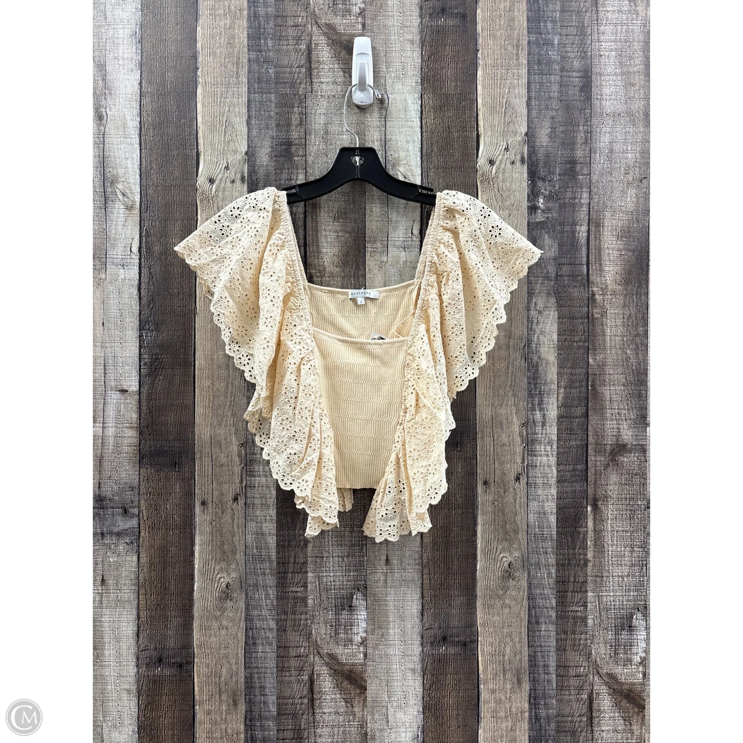 Top Short Sleeve By Cme In Cream, Size: S
