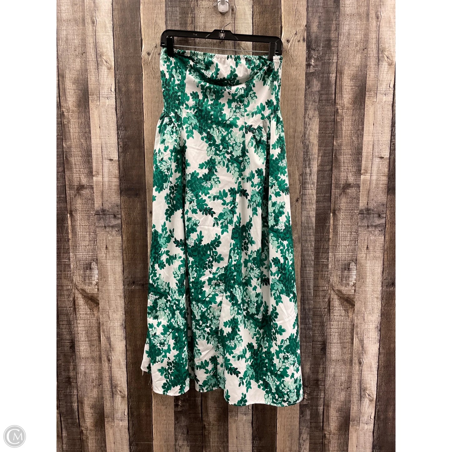 Dress Casual Midi By Shein In Green & White, Size: L