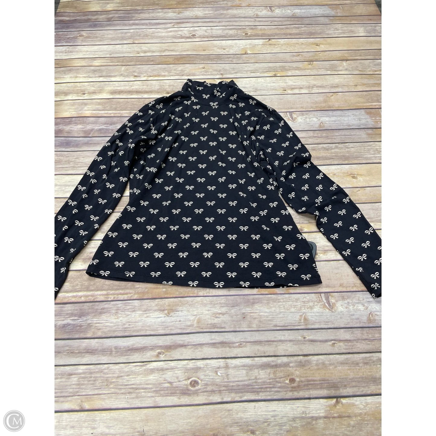 Top Long Sleeve By Maeve In Black & Cream, Size: Xl