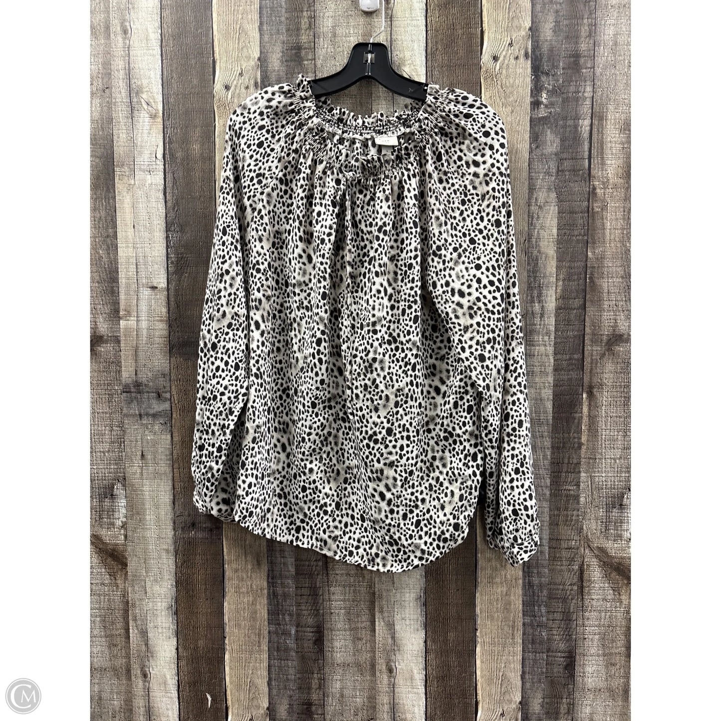 Top Long Sleeve By A New Day In Animal Print, Size: L
