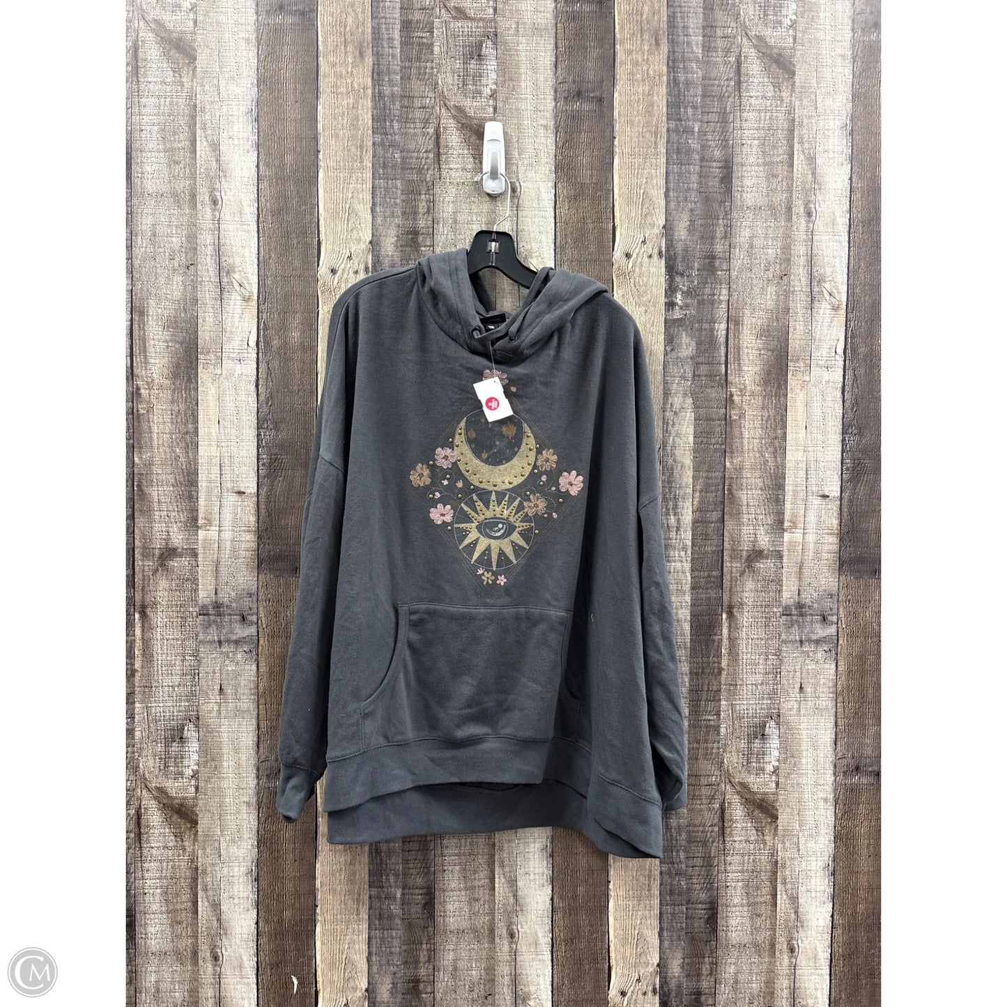 Sweatshirt Hoodie By Torrid In Grey, Size: 3x