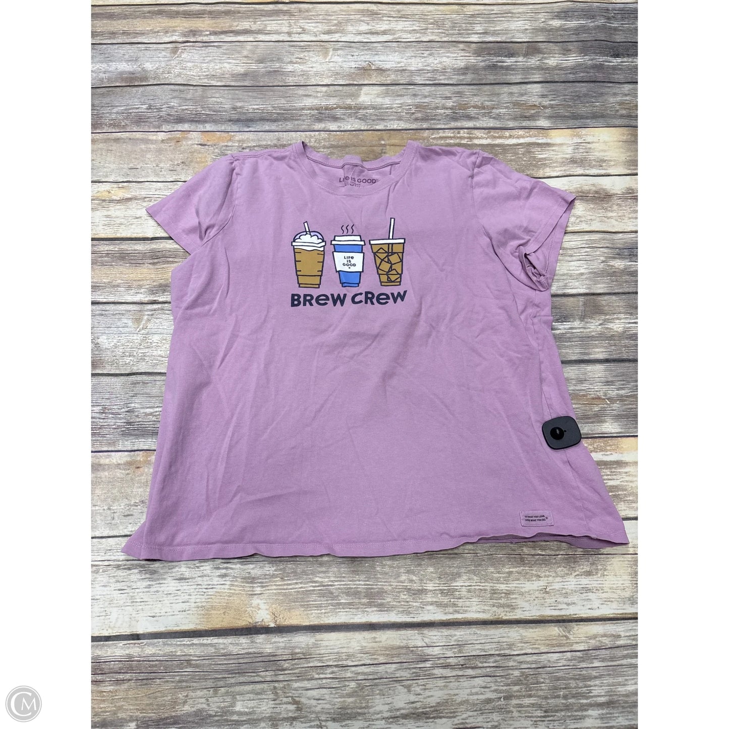 Top Short Sleeve Basic By Life Is Good In Purple, Size: Xxl