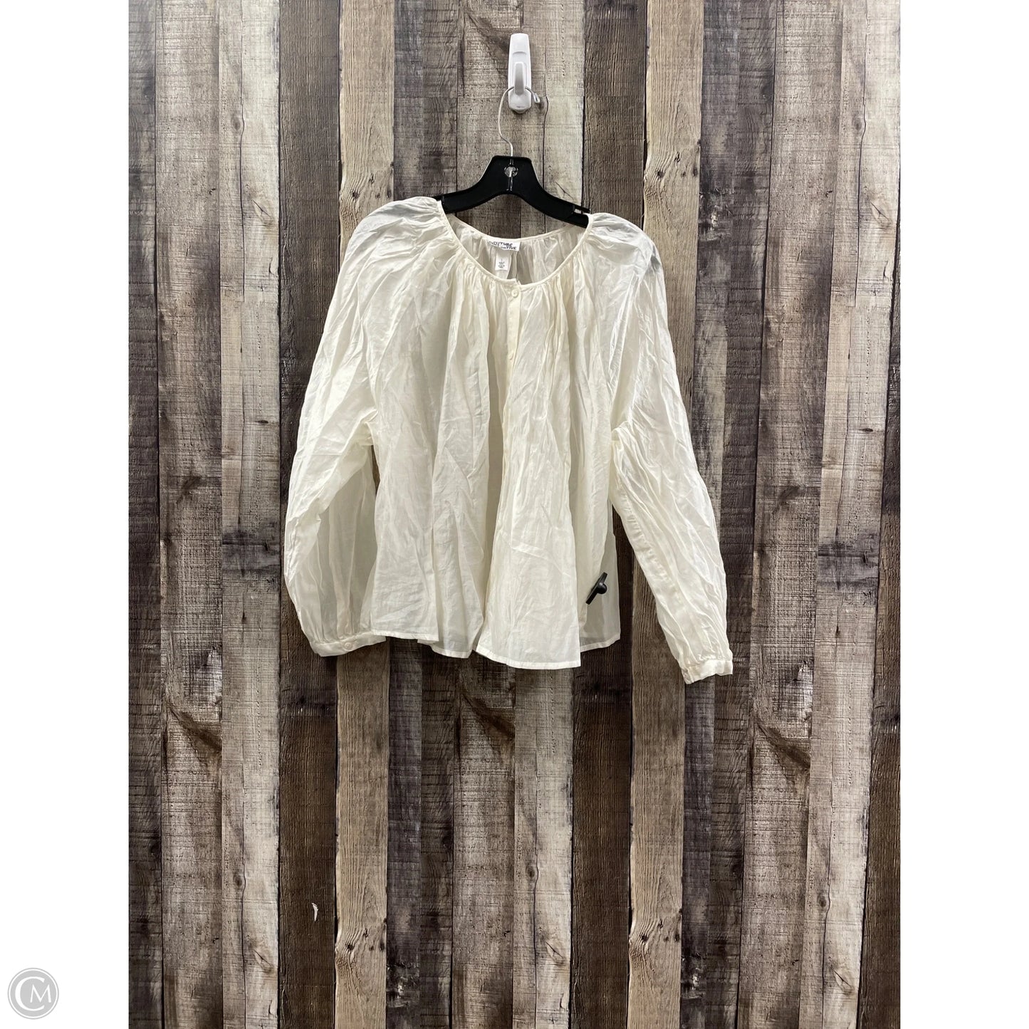 Top Long Sleeve By Future Collective In Ivory, Size: L