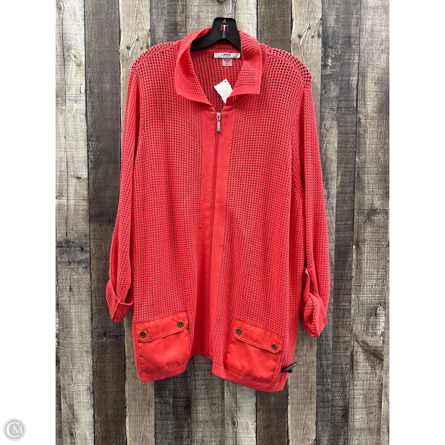 Sweater Cardigan By Alia In Coral, Size: 2x