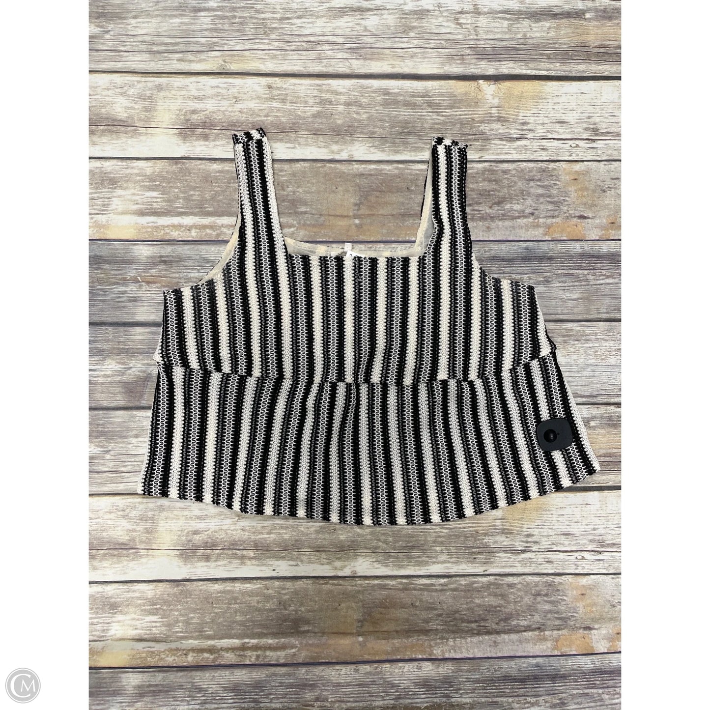 Top Sleeveless By Baevely In Black & Cream, Size: L