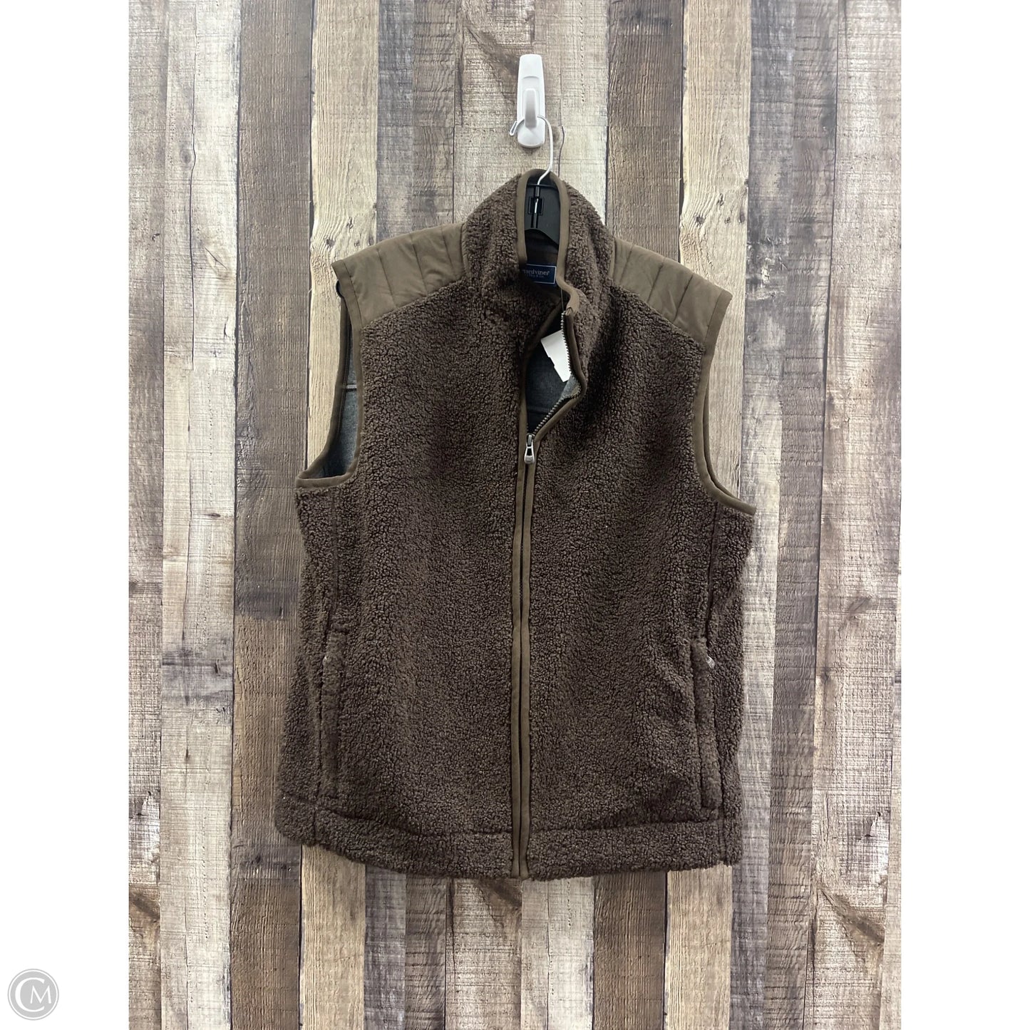 Vest Faux Fur & Sherpa By Vineyard Vines In Brown, Size: M
