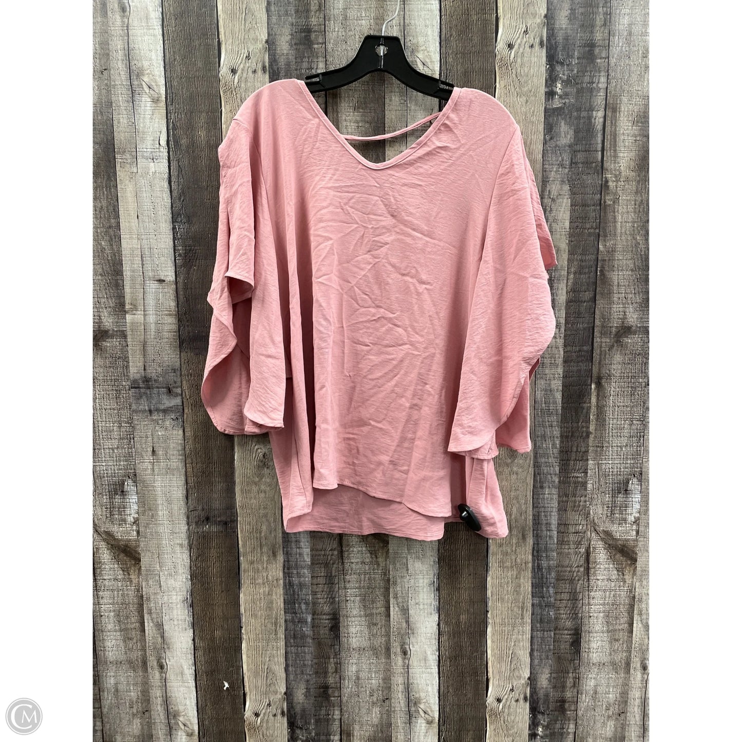 Top Short Sleeve By Cme In Pink, Size: L