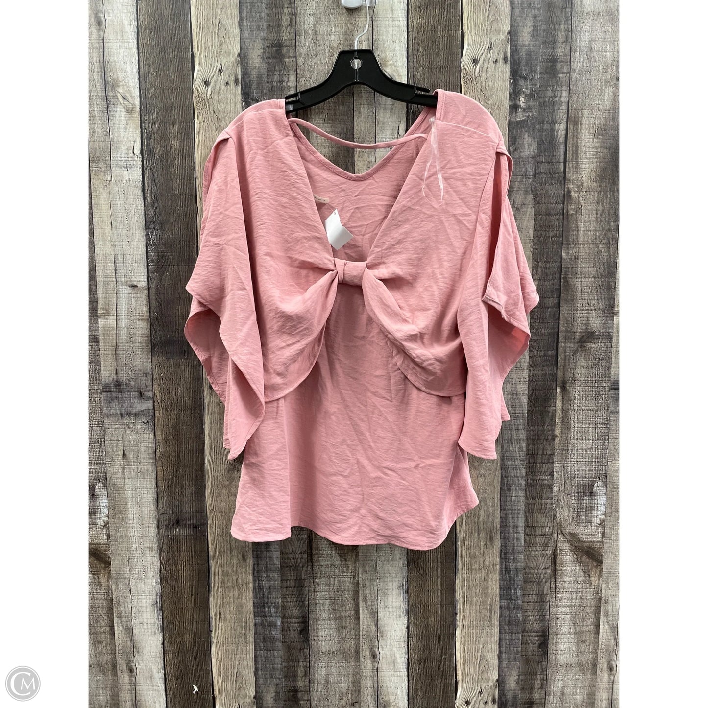 Top Short Sleeve By Cme In Pink, Size: L