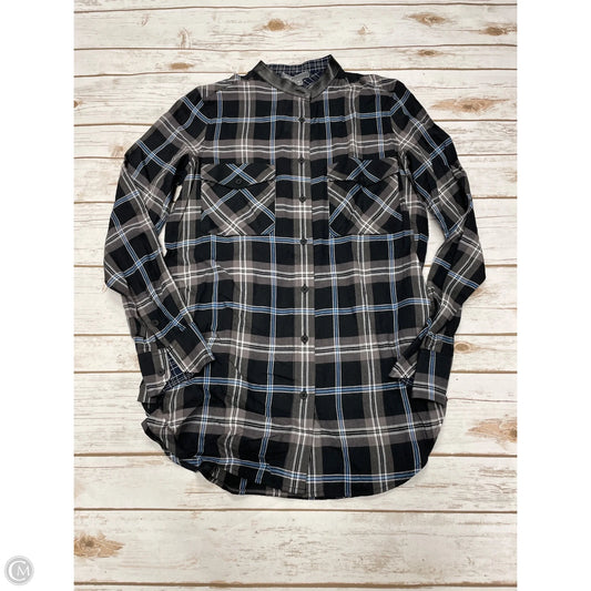 Top Long Sleeve By Vince In Black & Grey, Size: Xs