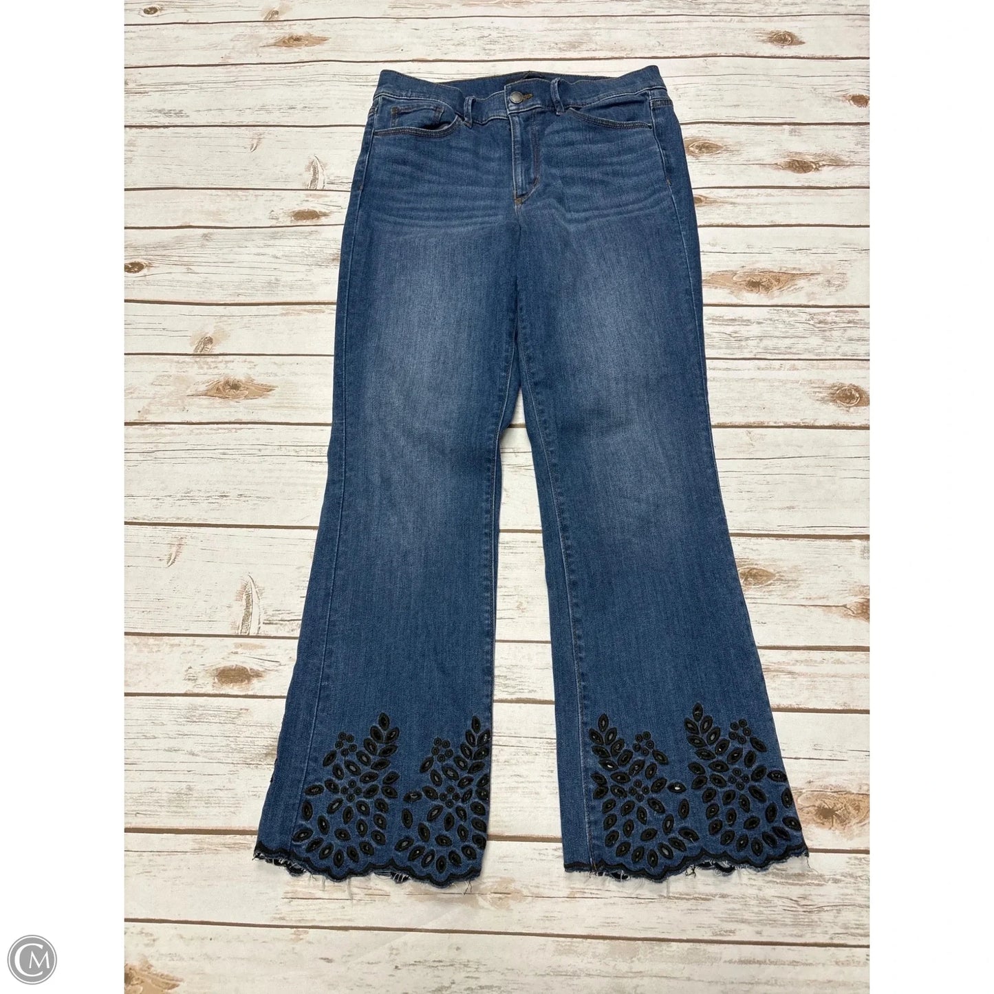 Jeans Flared By Ann Taylor In Blue Denim, Size: 6