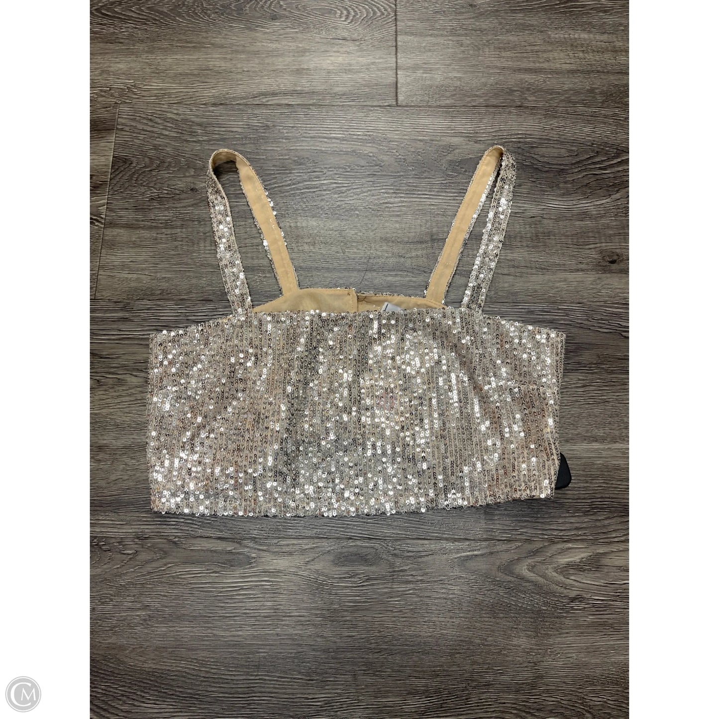 Top Sleeveless By Cme In Silver, Size: S