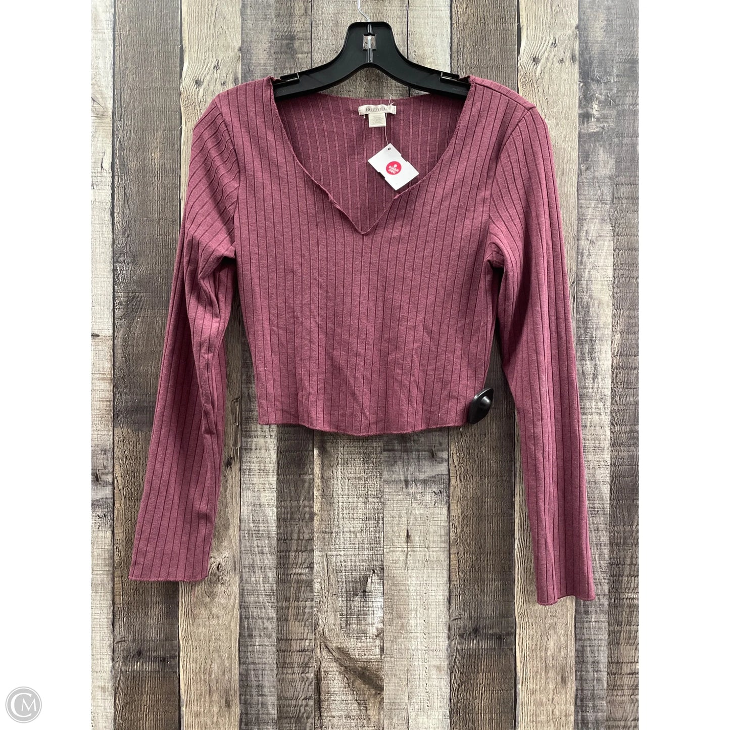 Top Long Sleeve By Bozzolo In Red, Size: M