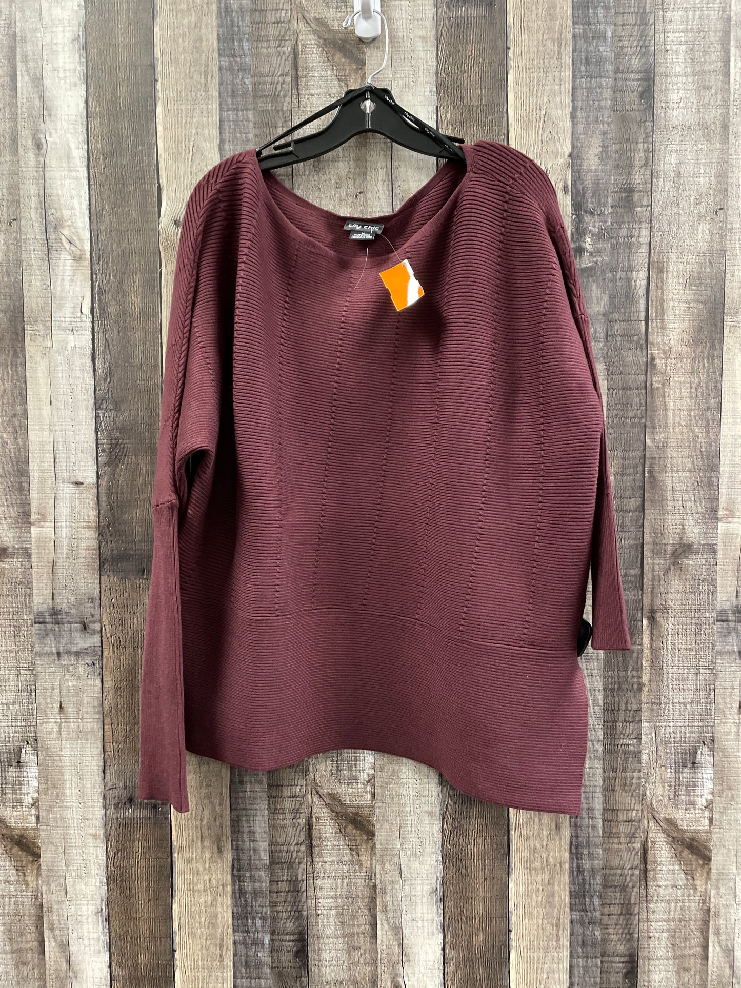 Burgundy Sweater City Chic, Size Xl