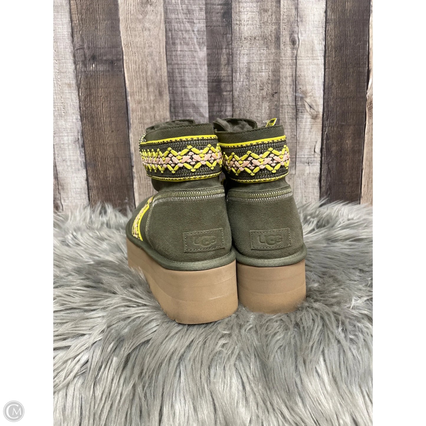 Boots Designer By Ugg In Green, Size: 11