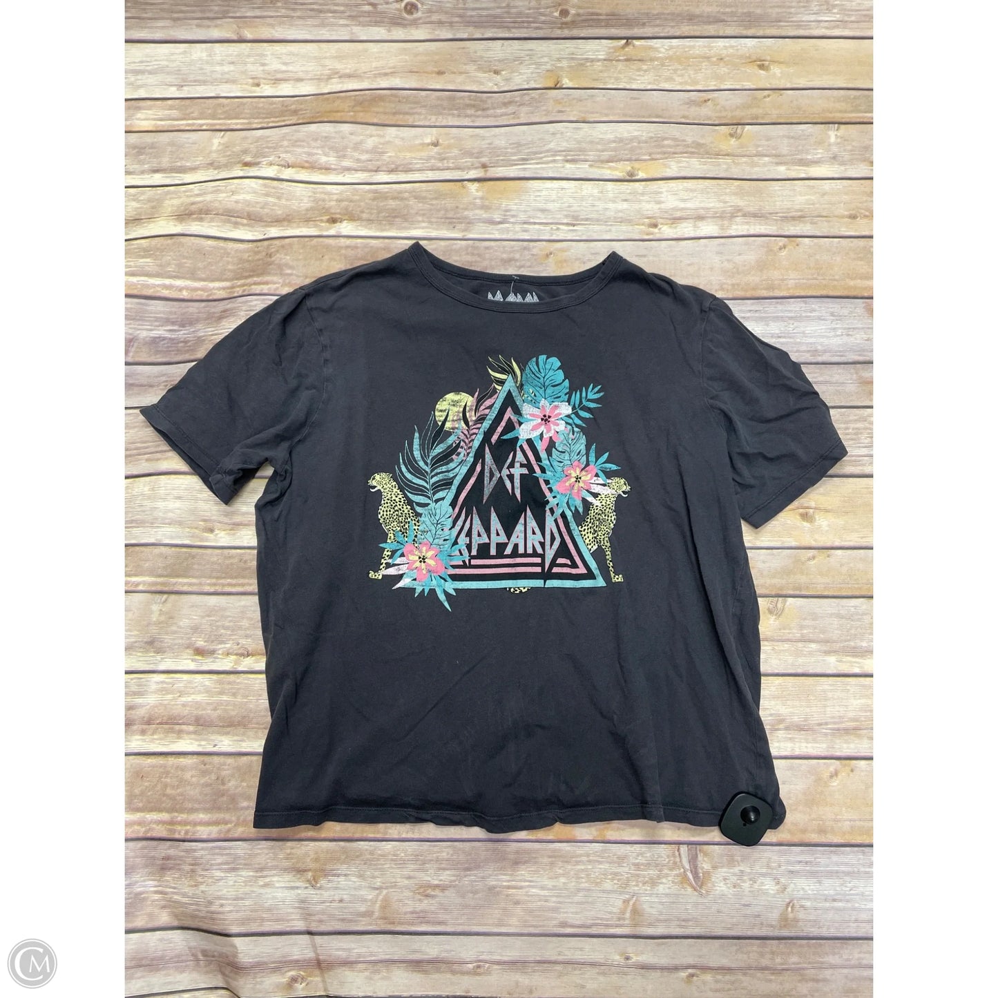 Top Short Sleeve By Cme In Grey, Size: L