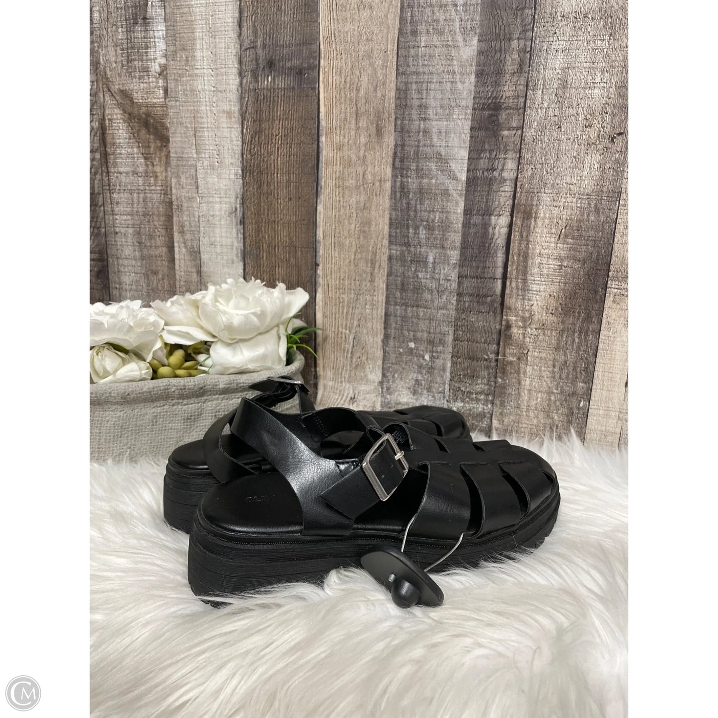 Sandals Heels Block By Old Navy In Black, Size: 7