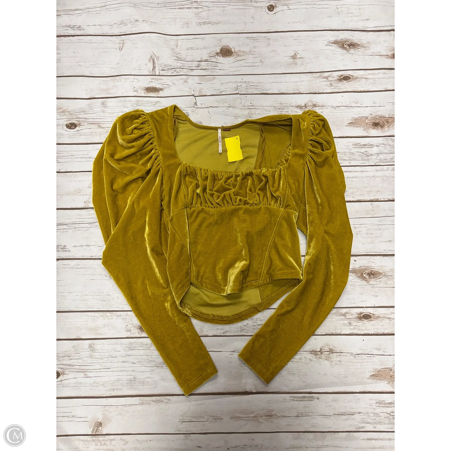 Top Long Sleeve By Free People In Yellow, Size: S