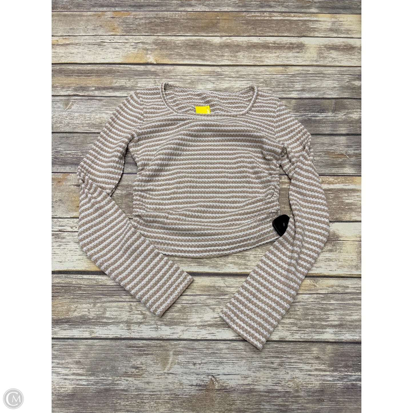 Top Long Sleeve By Cmf In Brown & Cream, Size: S