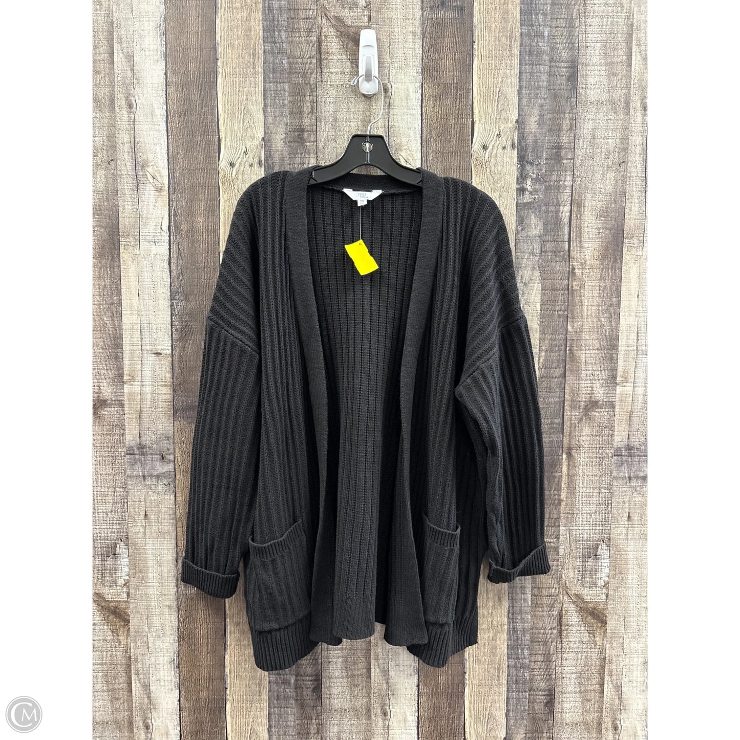 Sweater Cardigan By Time And Tru In Black, Size: Xxl