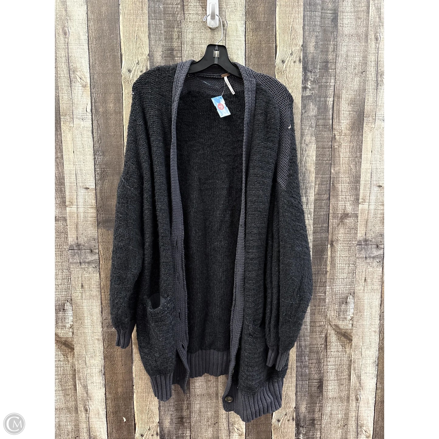 Sweater Cardigan By Free People In Black & Blue, Size: M