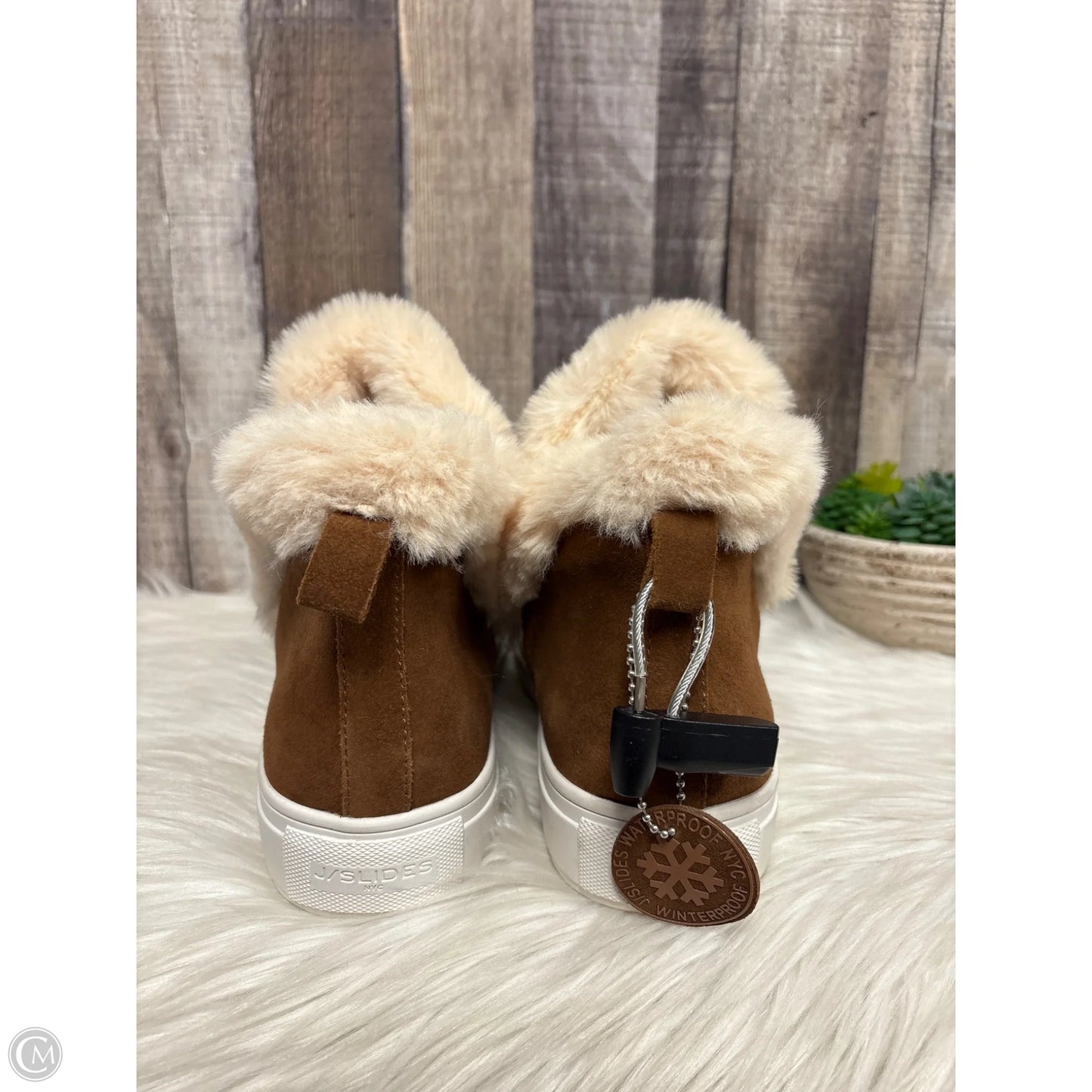 Boots Ankle Flats By J Slides In Tan, Size: 9