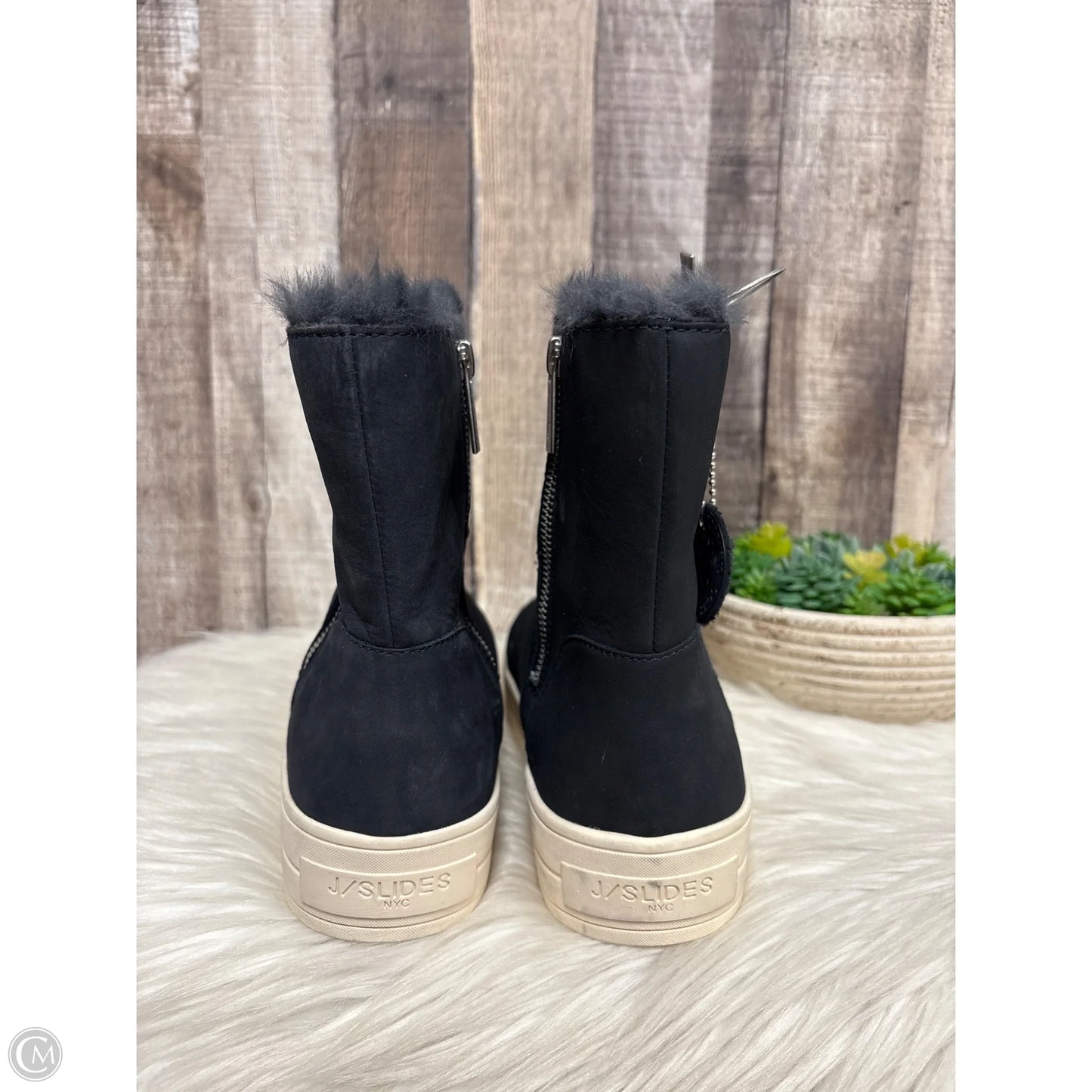 Boots Ankle Flats By J Slides In Navy, Size: 9