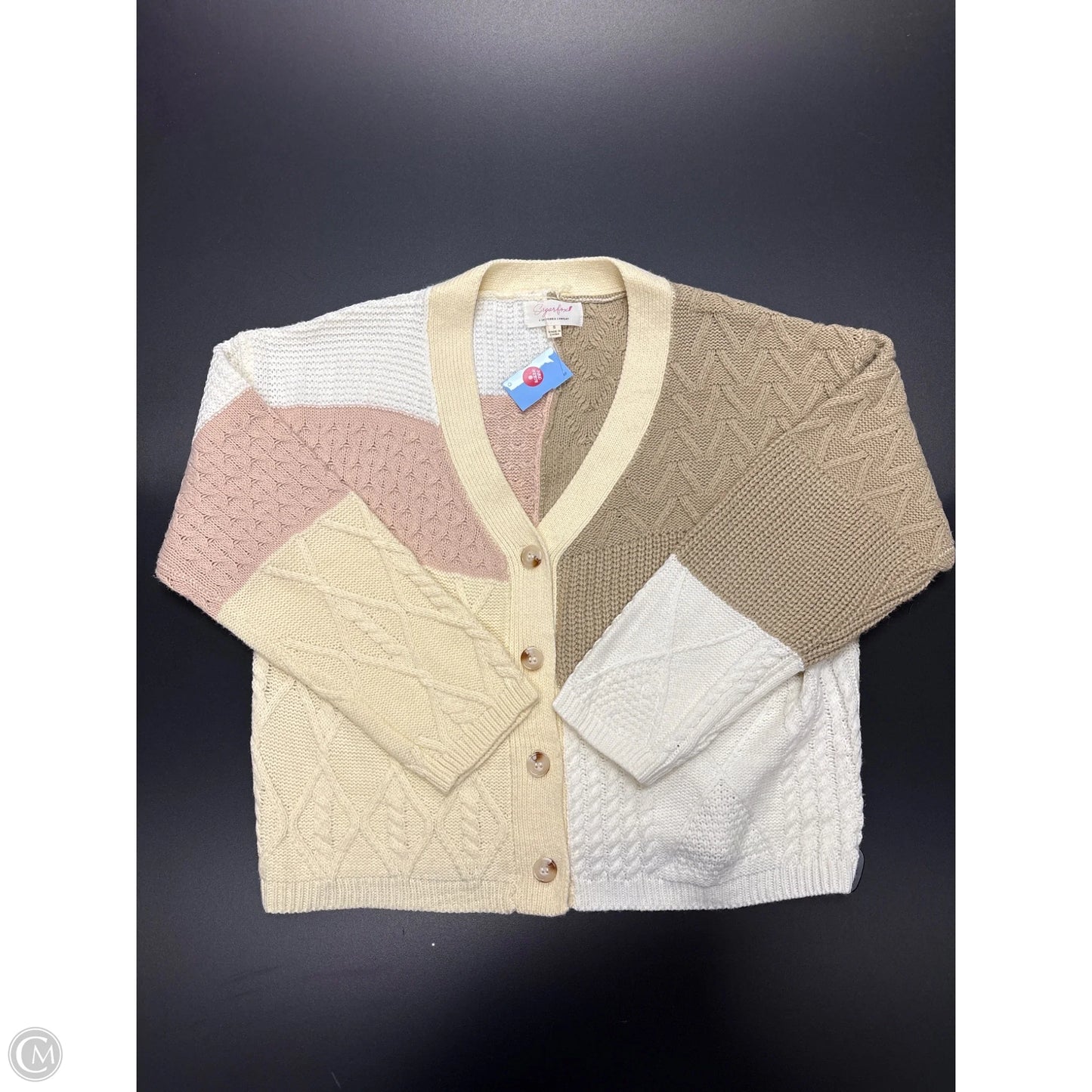 Sweater Cardigan By Cmf In Multi-colored, Size: S