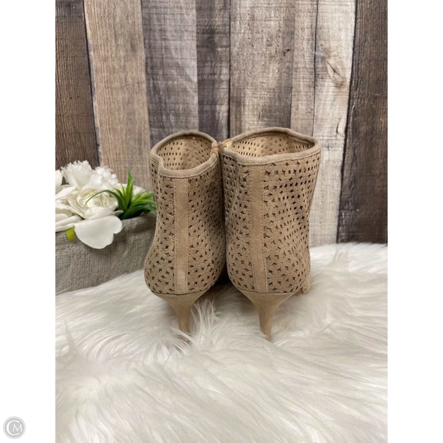 Boots Ankle Heels By Nine West In Tan, Size: 11