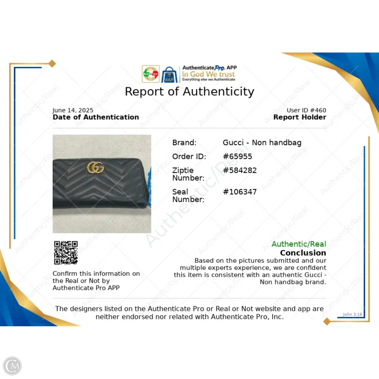 Wallet Luxury Designer By Gucci, Size: Large