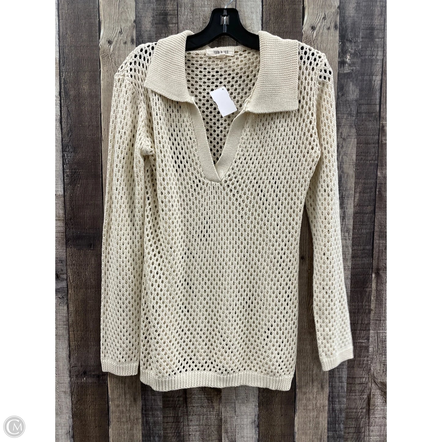 Sweater By Fashion On Earth In Cream, Size: L