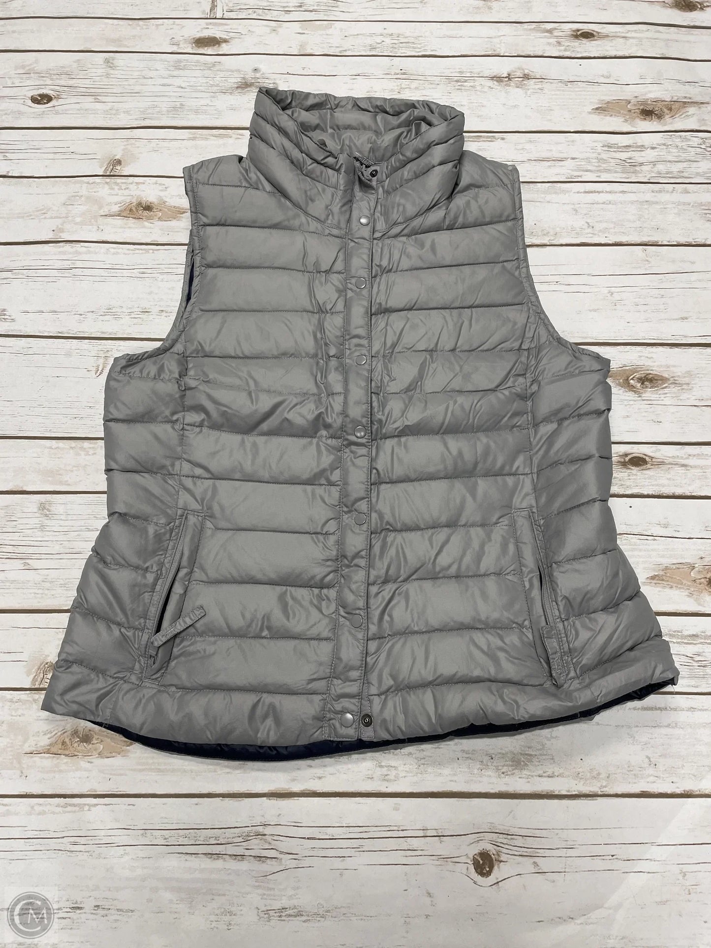 Vest Puffer & Quilted By Gap In Grey, Size: L
