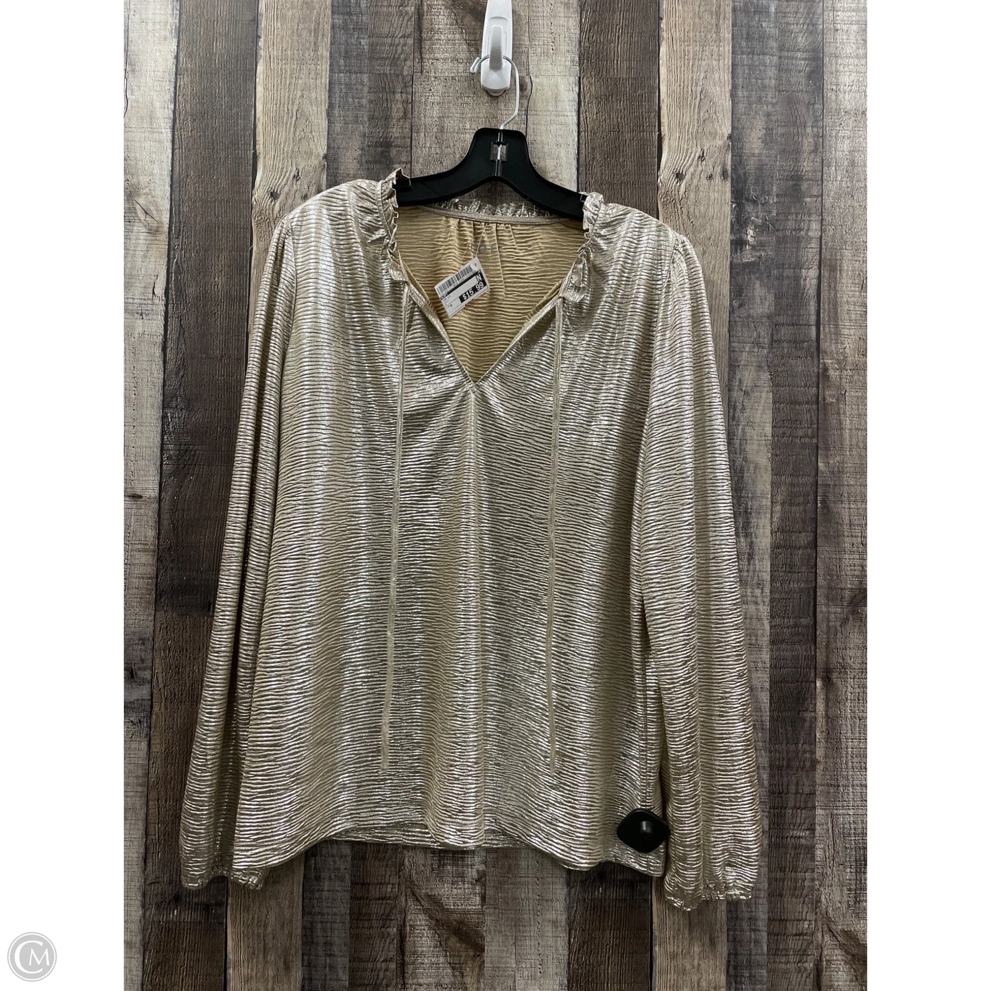 Top Long Sleeve By Loft In Gold, Size: M