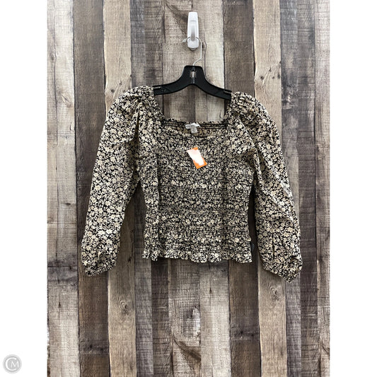 Top Long Sleeve By Free Assembly In Floral Print, Size: S