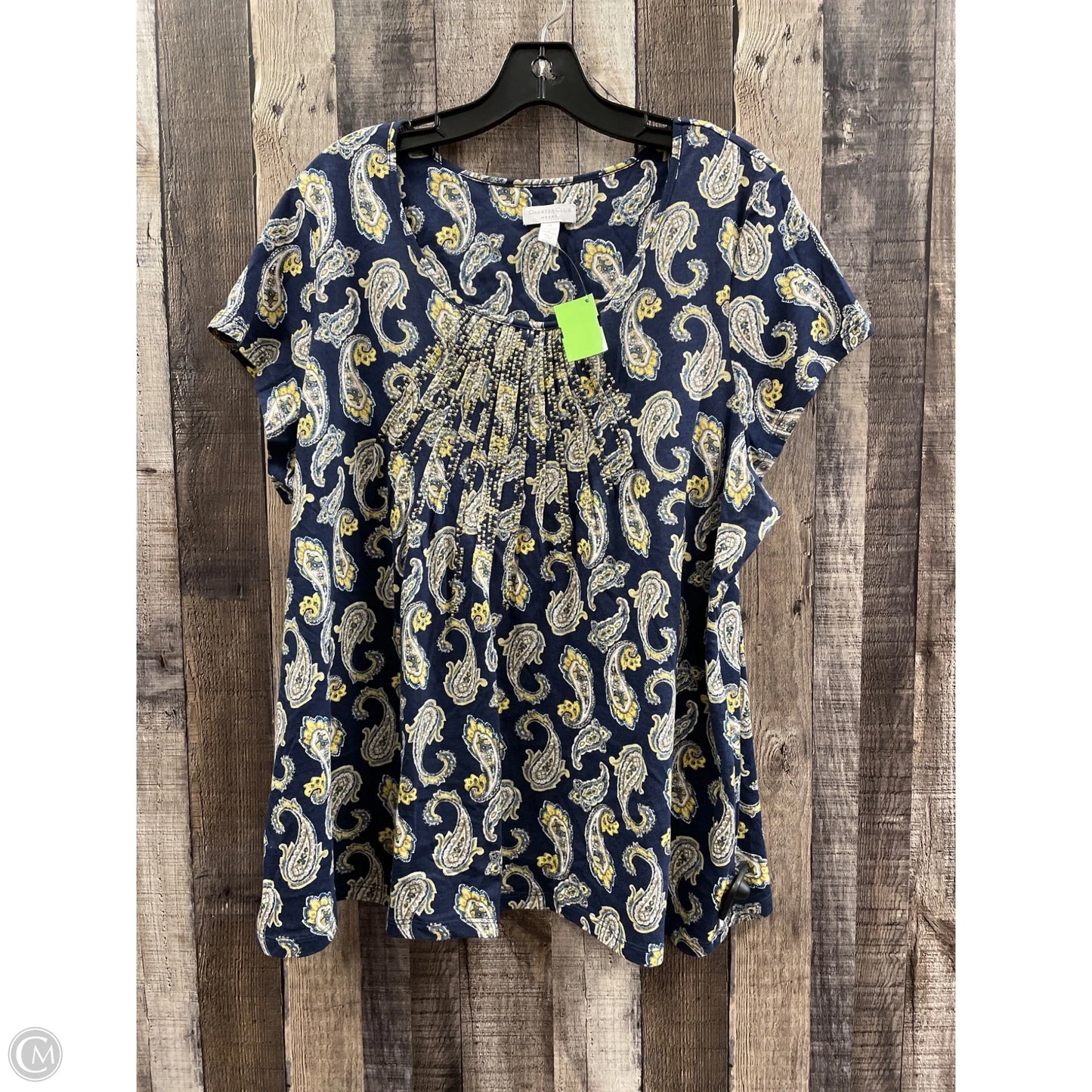 Top Short Sleeve By Cme In Navy, Size: 2x