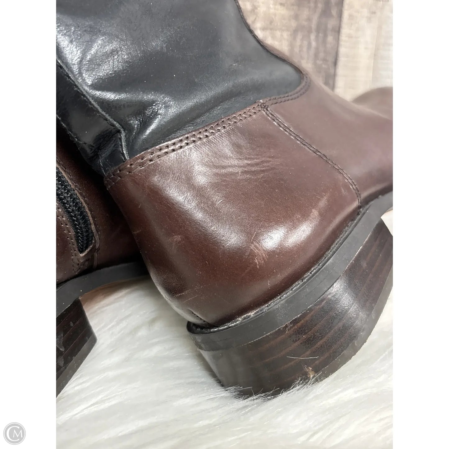 Boots Knee Flats By Vince Camuto In Black & Brown, Size: 6