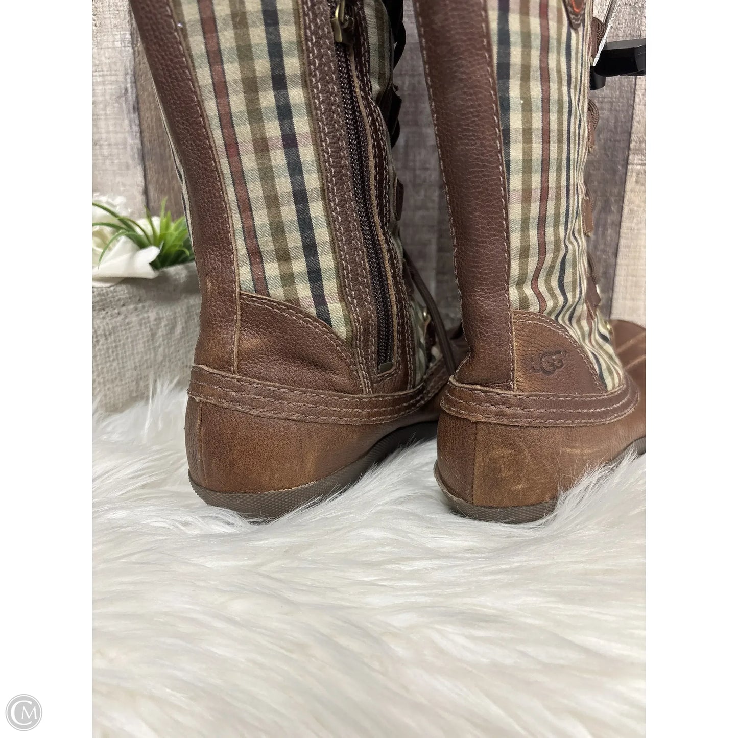 Boots Designer By Ugg In Brown, Size: 6.5