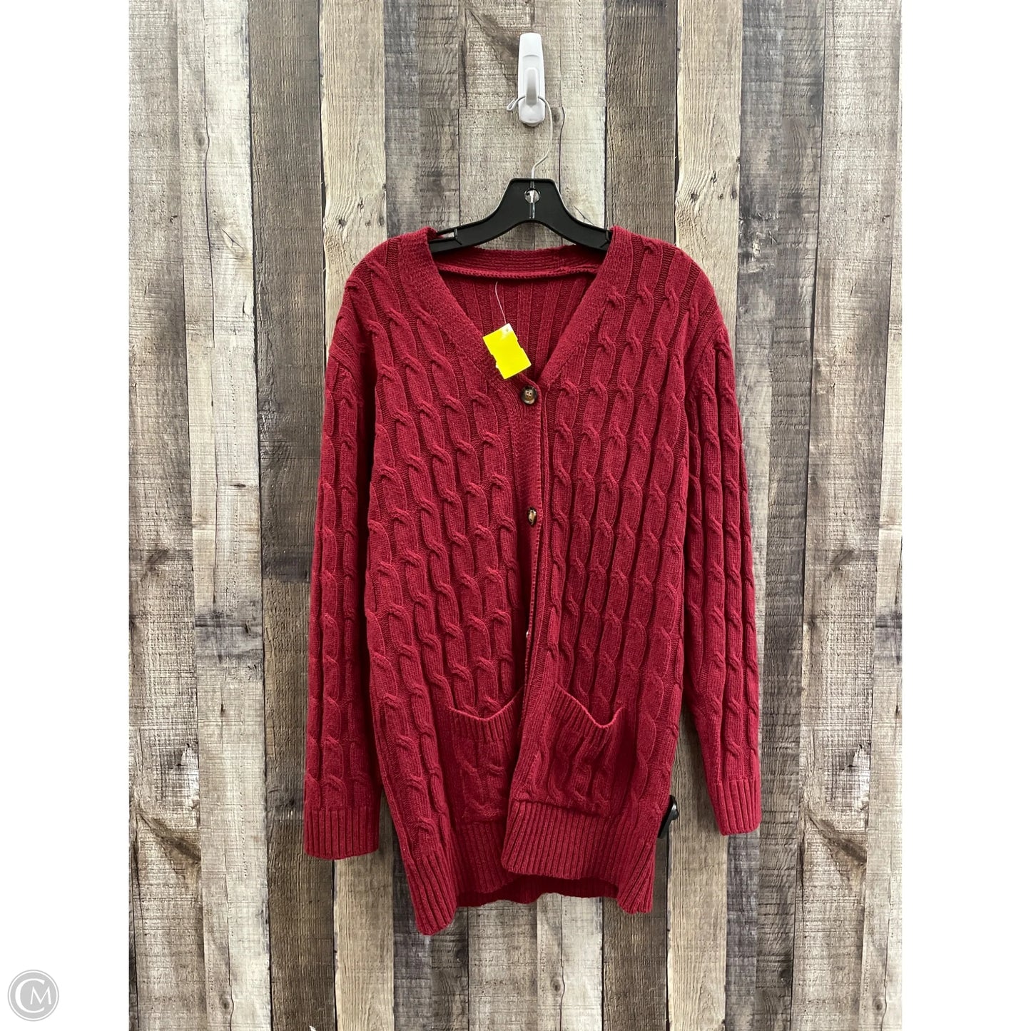 Sweater Cardigan By Cme In Red, Size: L