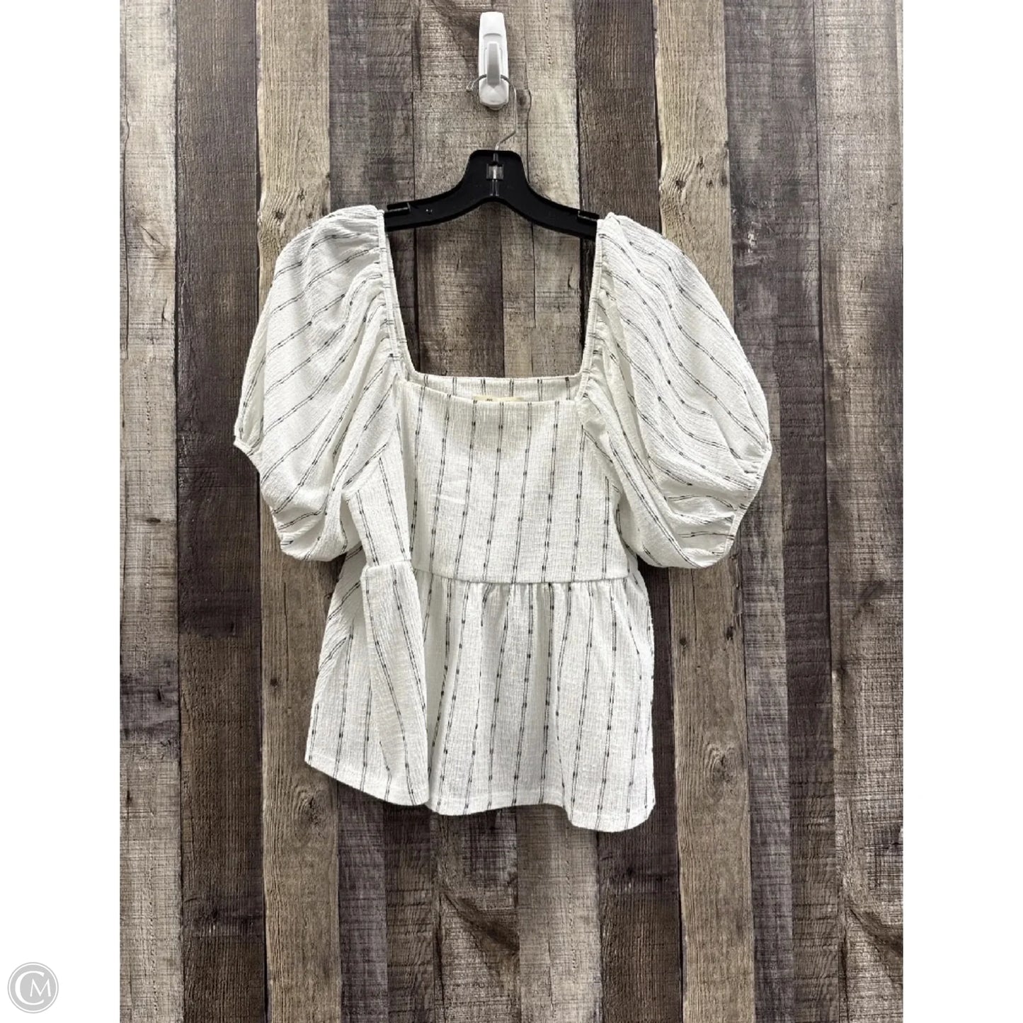 Top Short Sleeve By Madewell In Striped Pattern, Size: S