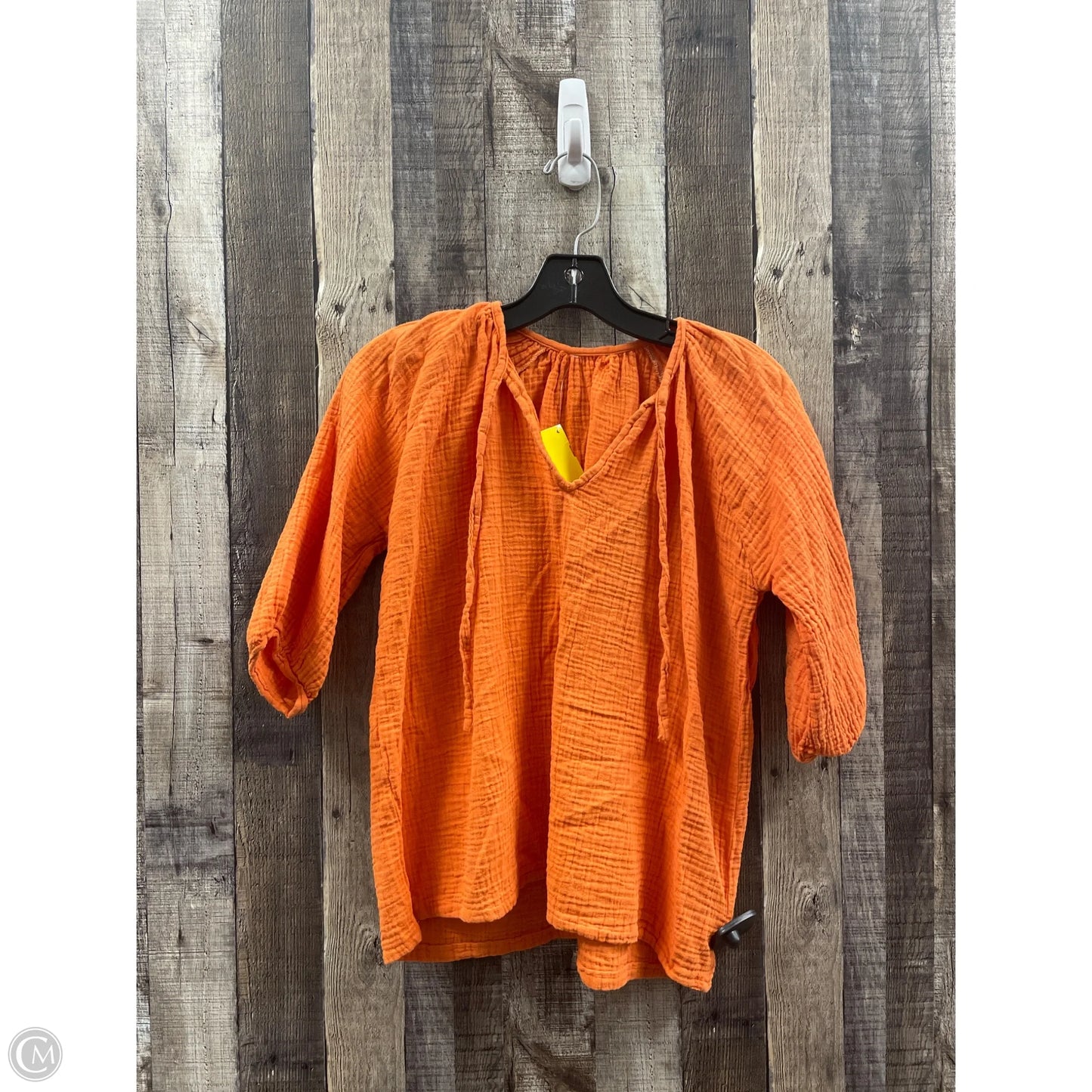 Top 3/4 Sleeve By Cme In Orange, Size: S