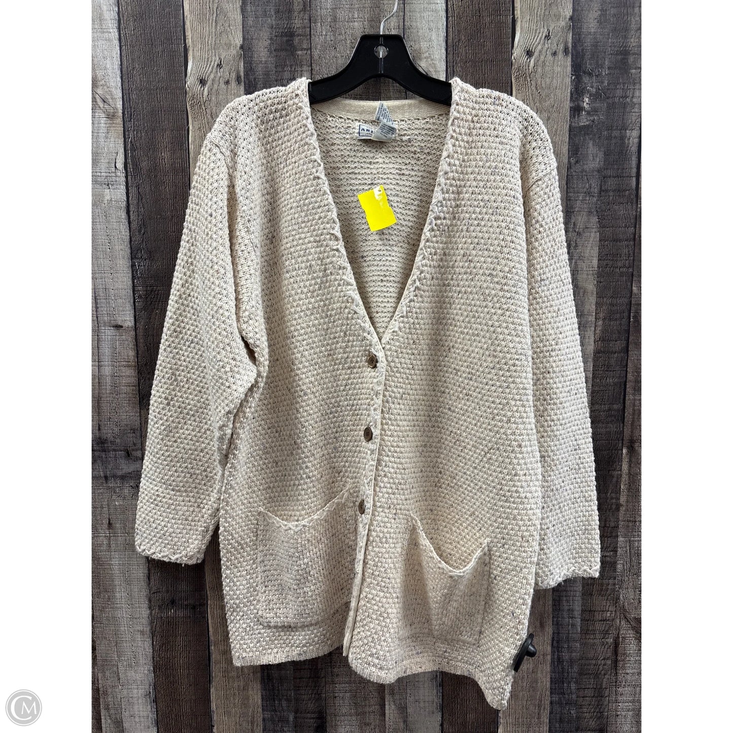 Sweater Cardigan By Cme In Cream, Size: M