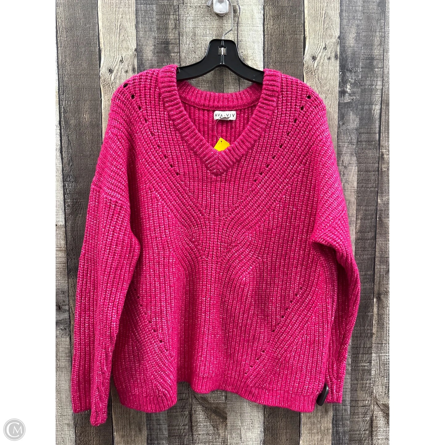 Sweater By Ava & Viv In Pink, Size: 2x