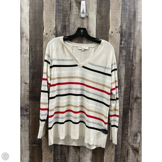 Top Long Sleeve By Loft In Striped Pattern, Size: S