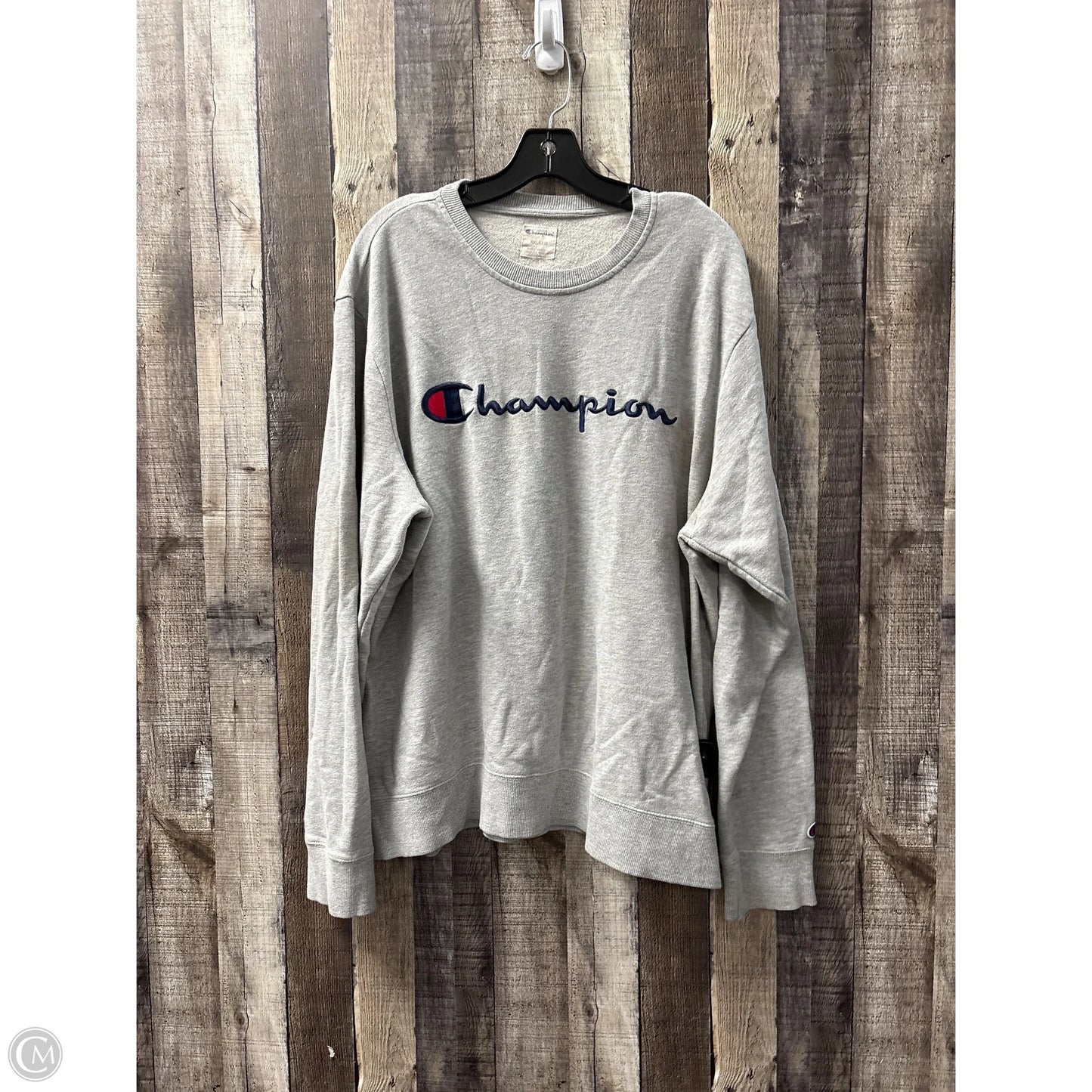 Athletic Sweatshirt Collar By Champion In Grey, Size: Xxl